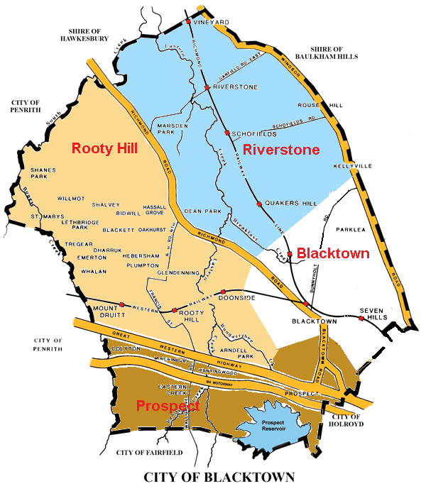 Map of City of Blacktown