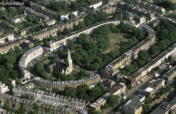 Thornhill Sqare, aerial view from north